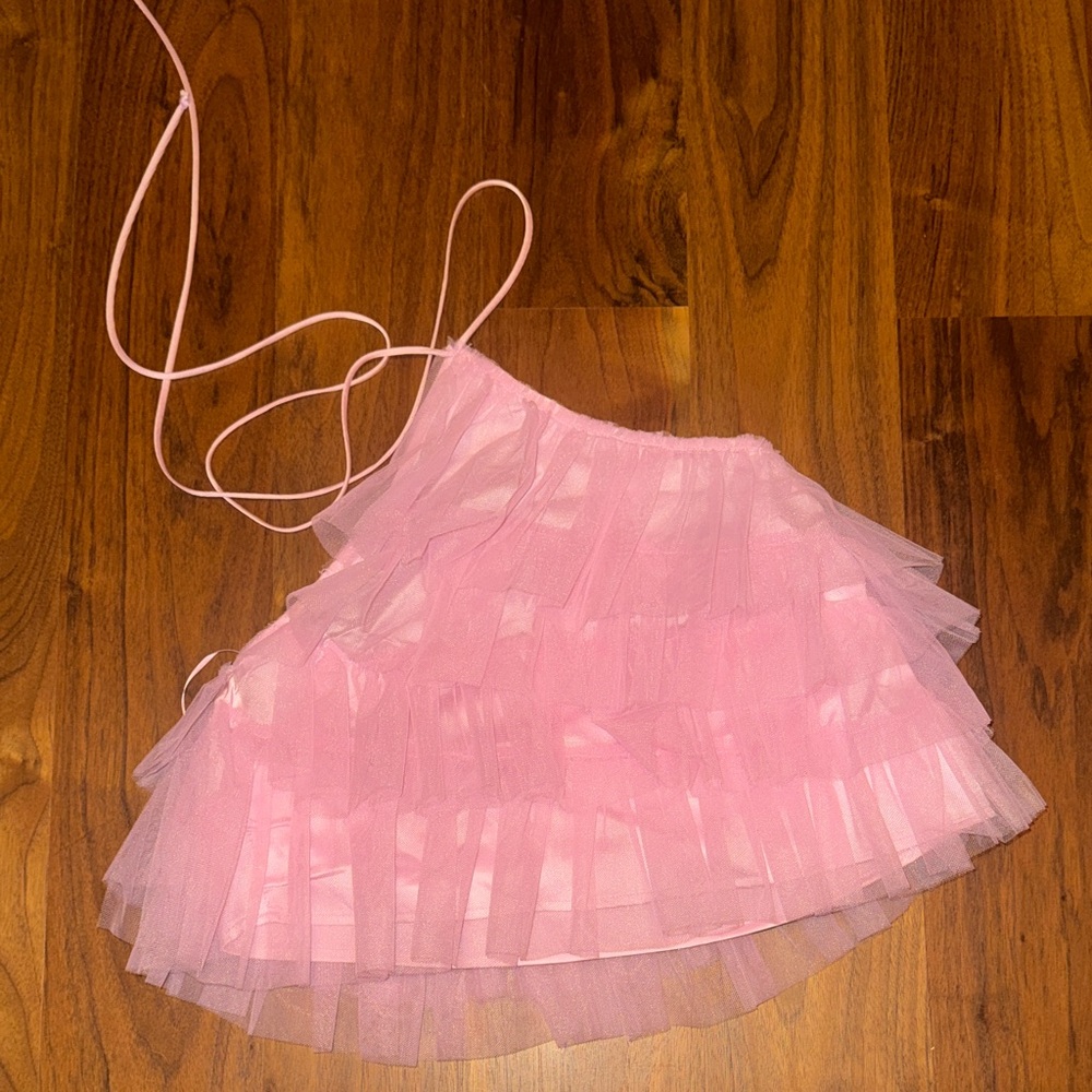 Pink Layered Top with neck tie